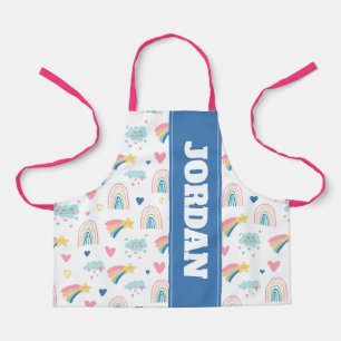 Tablier Cute Rainbow Hearts & Clouds Motif