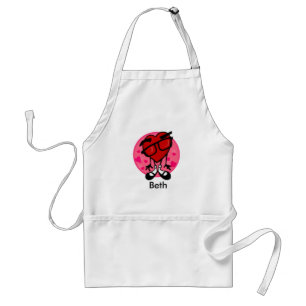 TABLIER CUTE RED HEART VALENTINE'S DAY WHITE APRON