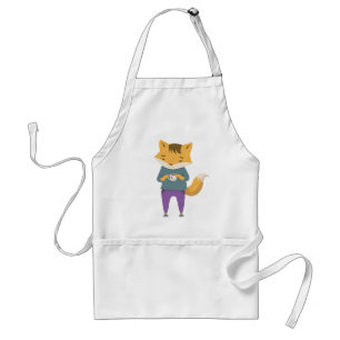 Tablier Cute renard avec tasse de thé