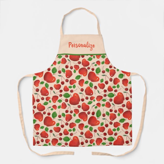 Tablier Cute rétro Cerises Fruit Orchard Motif (Recto)