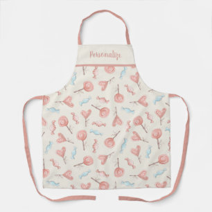 Tablier Cute Rose Coeur Lollipop Sweet Candy Baking Apron