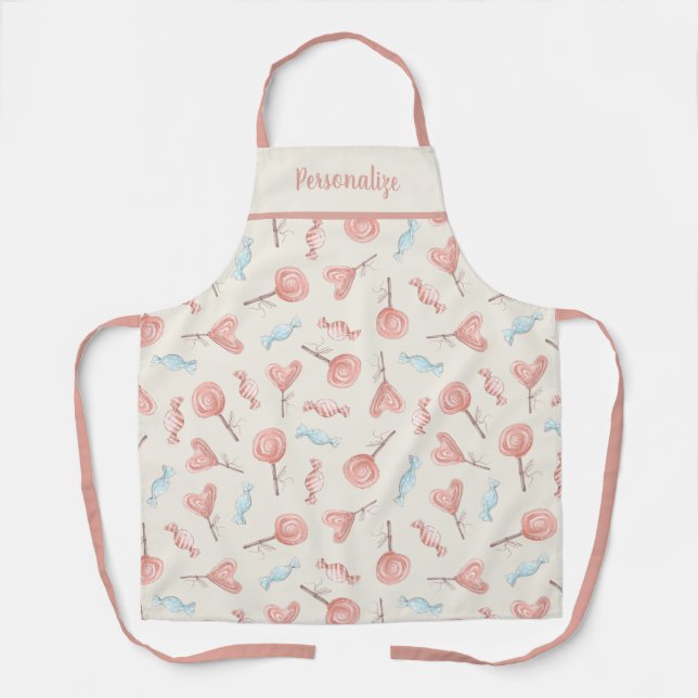 Tablier Cute Rose Coeur Lollipop Sweet Candy Baking Apron (Recto)