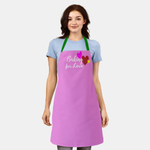 Tablier Cute Rose Hearts Apron, Baking for Love Chef's