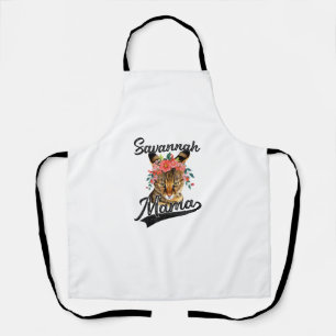 Tablier Cute Savannah Mama Flower Graphic Kitten Amoureux