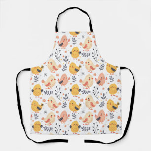 Tablier Cute Spring Chicks et modèle floral
