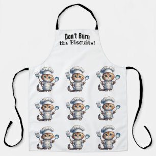 Tablier Cute Tabby Chef Chat Tout-En-Tout Imprimé Tabby