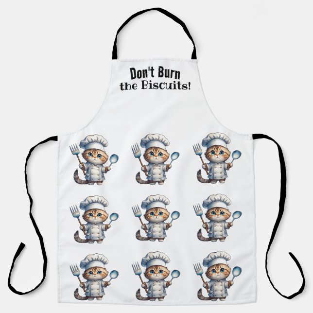 Tablier Cute Tabby Chef Chat Tout-En-Tout Imprimé Tabby (Recto)