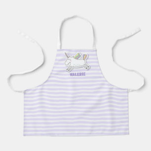 Tablier Cute Unicorne - Lavande Striped Kids Apron
