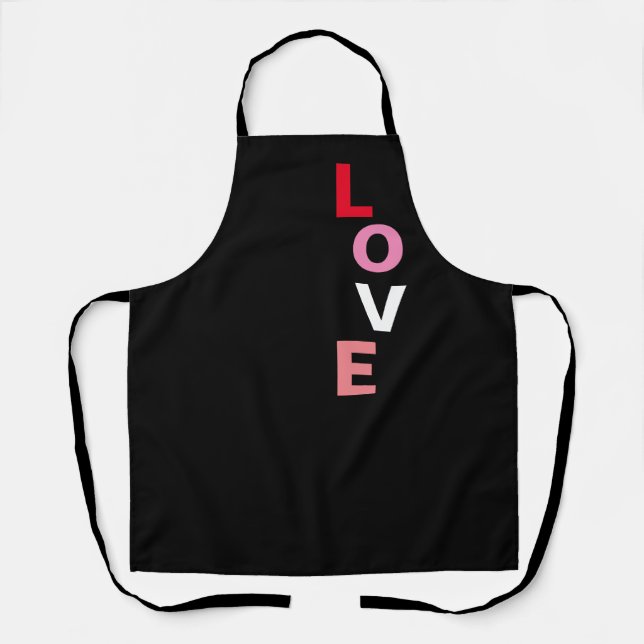 Tablier Cute Valentines Jour Aimer Typographie Baking (Recto)