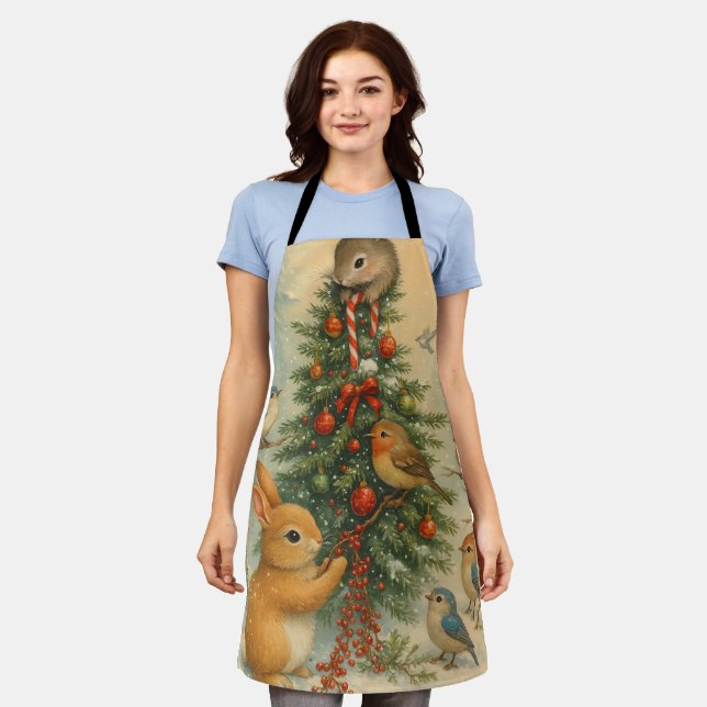 Tablier Cute woodland bunny christmas cozy festive holiday (Porté)
