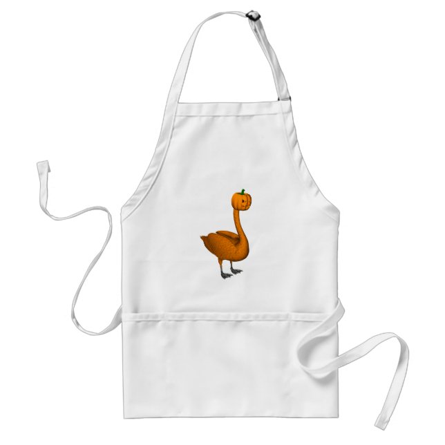 Tablier Cygne d'Halloween orange doux (Devant)