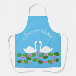 Tablier Cygnes blancs et nénuphars Mariage Personnalisé