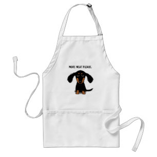 Tablier Dachshund aux longs poils mignon avec texte person