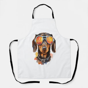 Tablier Dachshund avec lunettes de soleil