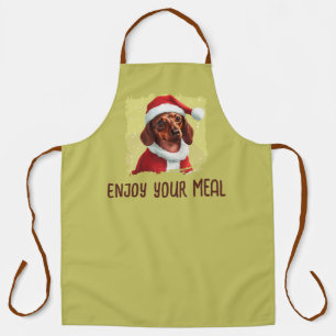 Tablier Dachshund avec tenue du Père Noël - Noël 1