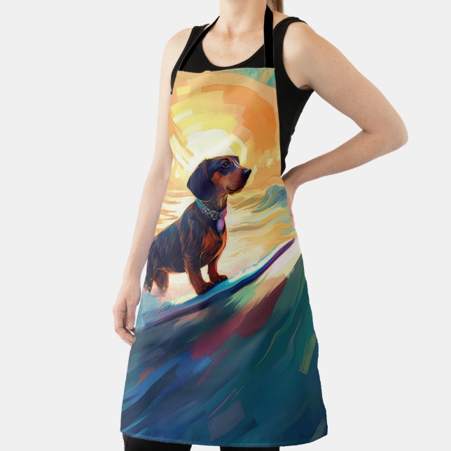 Tablier Dachshund Beach Surf Peinture (Insitu)