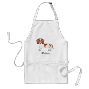 Tablier Dachshund Cartoon Chien & Nom Pelage Lisse Pied Ro