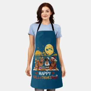 Tablier Dachshund Happy Hallothanksmas Halloween Thanksgiv