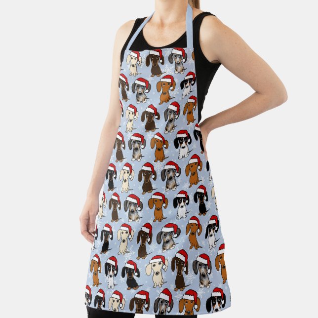 Tablier Dachshund Santas mignonne Noël Wiener Chien vacanc (Insitu)