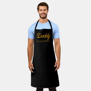 Tablier Daddy Kids Noms Fête des pères moderne Gold Script