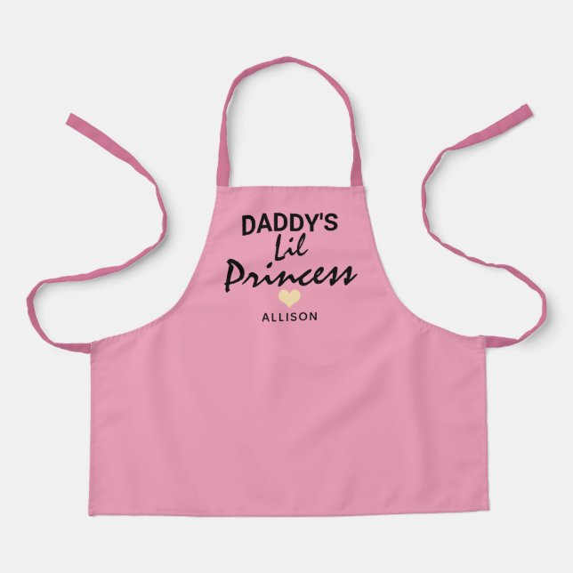 Tablier Daddy's Lil Princess Pink Heart Personnalisé Enfan (Recto)