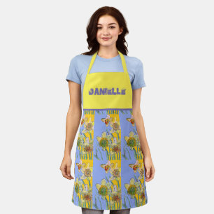 Tablier Daffodil Aquarelle Jaune Fleur fleurie cuisine