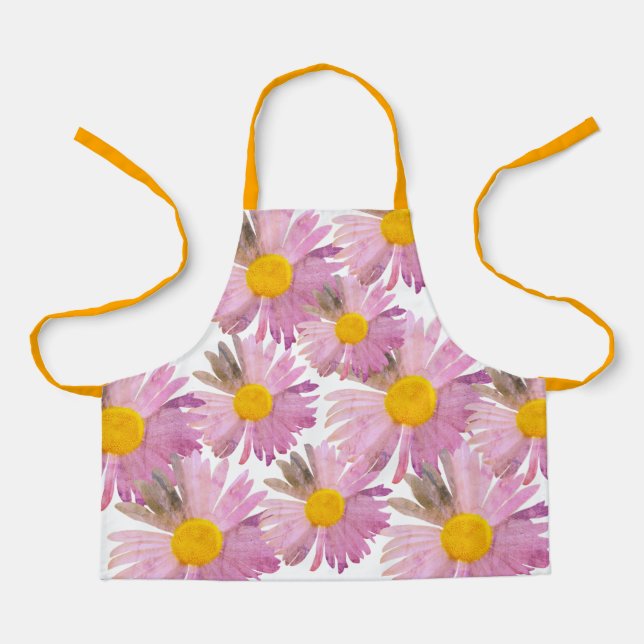 Tablier Daisy Delight Apron Cravate-Dye Inspiré Orange Ros (Recto)