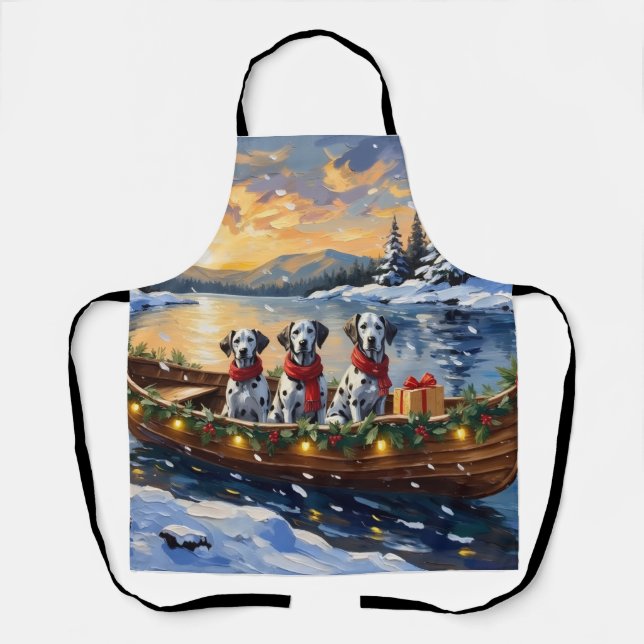 Tablier Dalmatian Christmas Boat Holiday (Recto)