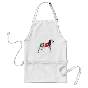 Tablier Dalmatien au foulard rouge