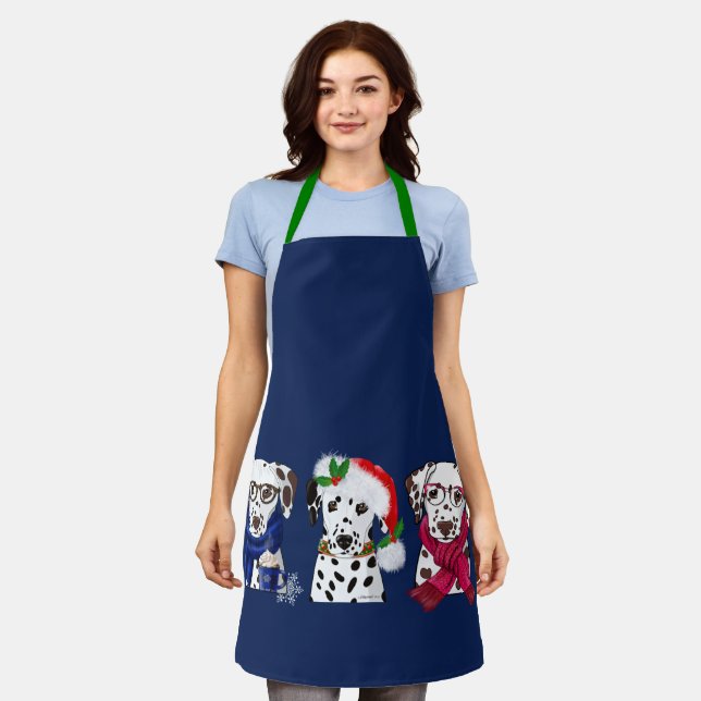 Tablier Dalmatiens de Noël (Porté)