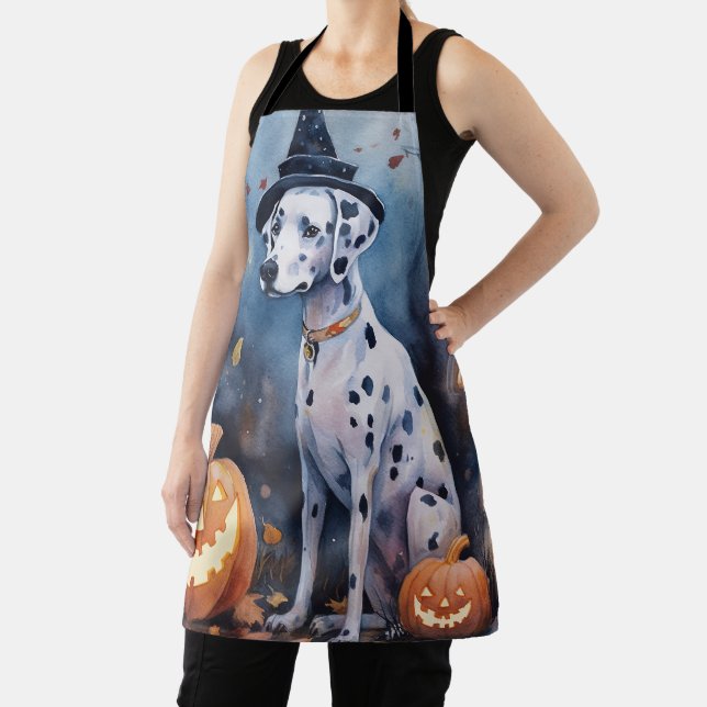 Tablier Dalmation d'Halloween avec effroi Citrouille (Insitu)
