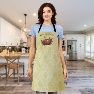 Tablier Damask, Citrouille de Thanksgiving   jaune