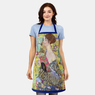Tablier Dame avec ventilateur par Gustav Klimt, Japonisme