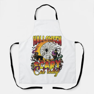Tablier Dame de chat effrayante Halloween Faucheuse Lune M