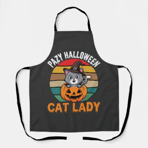 Tablier Dame de chat Halloween Sorcière Citrouille Design
