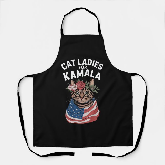 Tablier Dames De Chat Pour Kamala Élection De Chat Lady Ha (Recto)