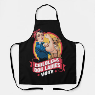 Tablier Dames de chats sans enfants votent chien The Rivet