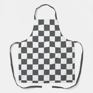 Tablier Damier gris foncé classique