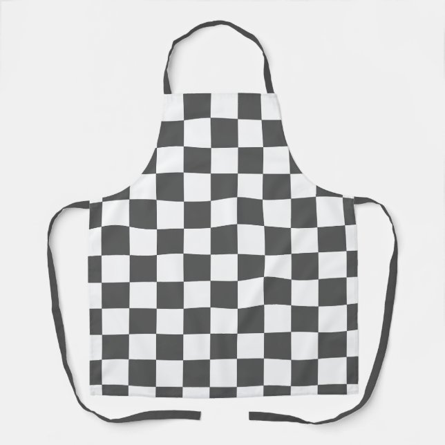 Tablier Damier gris foncé classique (Recto)