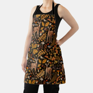 Tablier Dans les bois / Cerf d'automne sur noir