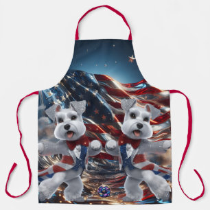 Tablier Danse patriotique Schnauzers blancs miniatures