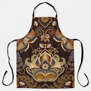 Tablier Dark Paisley : Floral Indian Seamless.