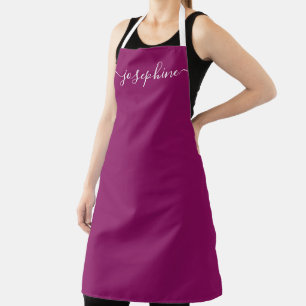Tablier Dark Pink Simple Chic Elegant Nom du script Apron