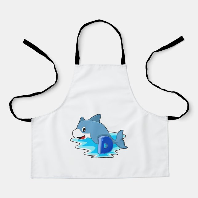 Tablier Dauphin en natation avec lettre (Recto)
