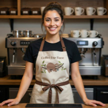 Tablier de bar à café personnalisé de paresseux