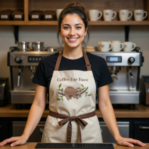 Tablier de bar à café personnalisé de paresseux