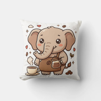 Tablier De Barista Éléphant Mignon Coussin Kawaii