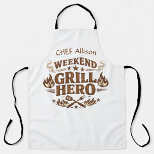 Tablier de BBQ de héros de grill personnalisé de w