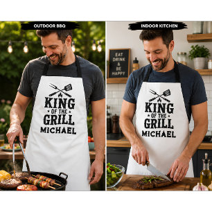 Tablier de BBQ personnalisé 'Roi du Grill' pour Pa