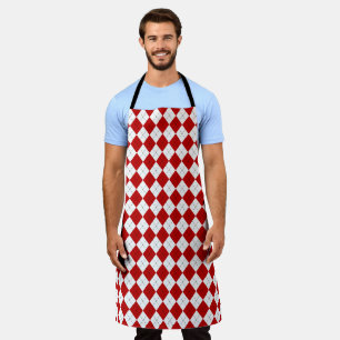 Tablier de chef Argyle Rouge Rétro